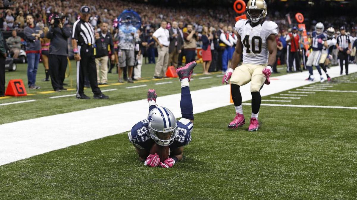 
Cowboys receiver Terrance Williams (83) pulls in a touchdown reception late in the fourth quarter.
