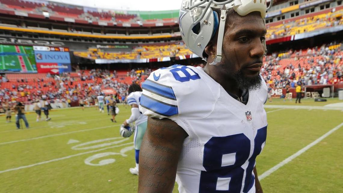 Dez Bryant will miss Sunday’s game with a knee injury.