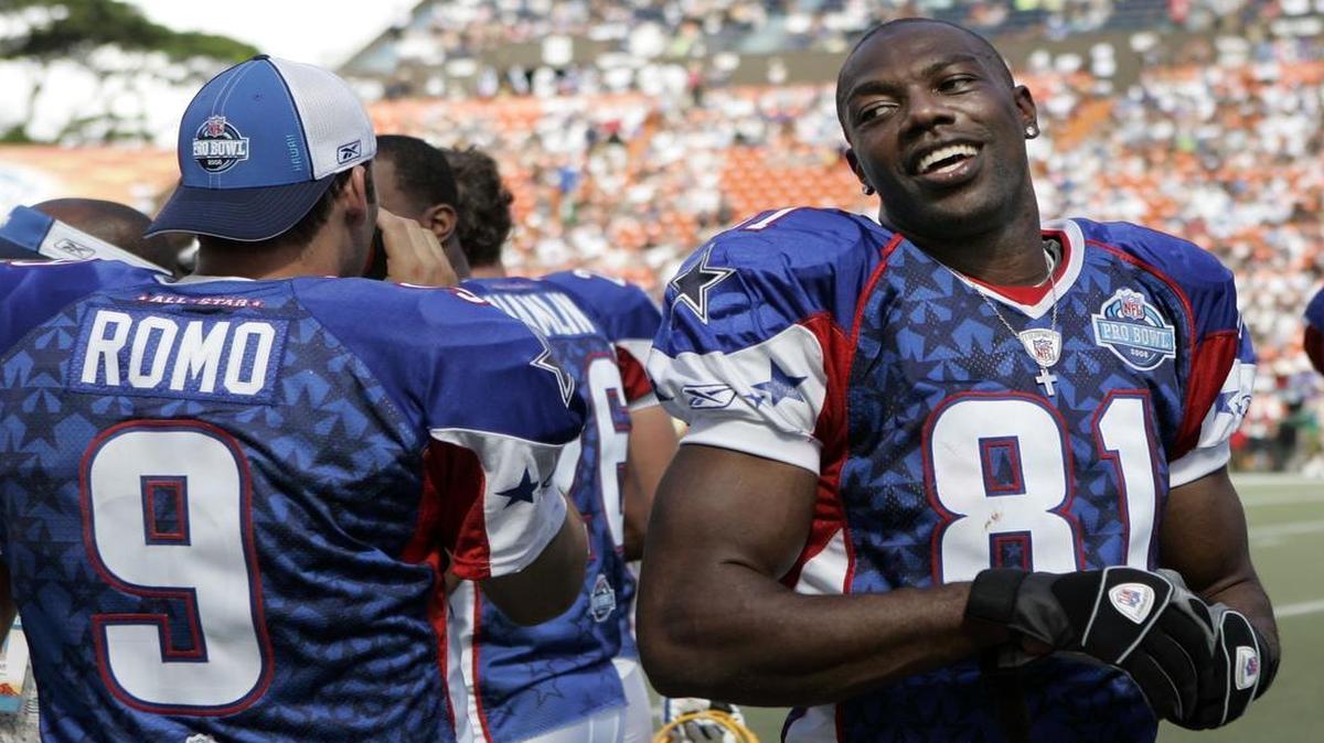 Quarterback Tony Romo made four Pro Bowl appearances in his career, including this Feb. 10 game with teammate Terrell Owens in 2008.