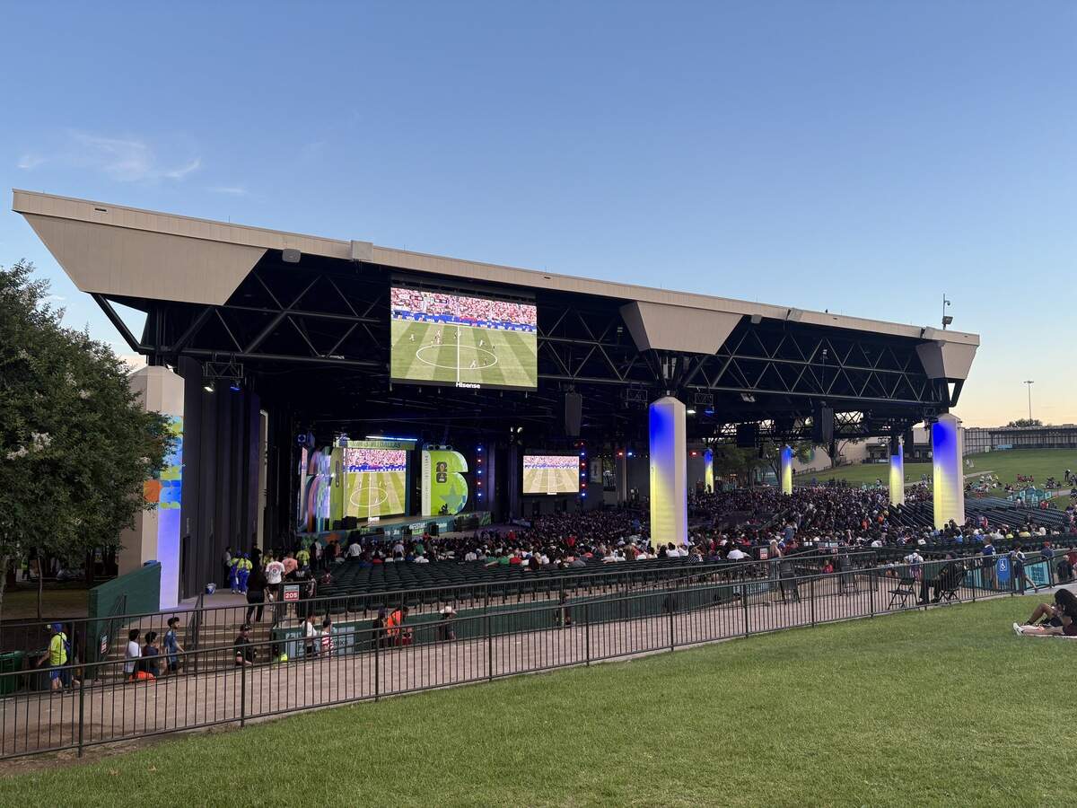 Fans came to the FIFA Fan Festival on Friday, June 12, 2026, at Fair Park in Dallas to watch the U.S. play its World Cup opener against Paraguay.