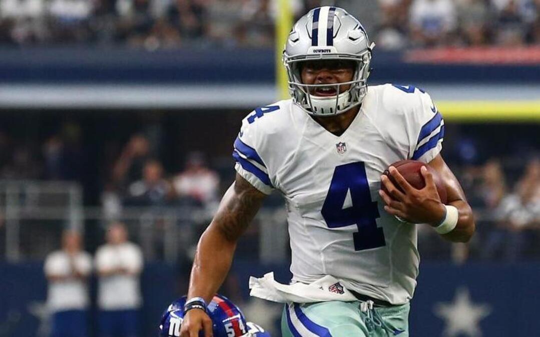Dallas Cowboys quarterback Dak Prescott passed for 277 yards and ran for 12 yards in his NFL debut.