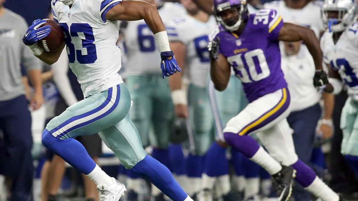 
Dallas Cowboys wide receiver Terrance Williams (83) completes a 60-yard touchdown Saturday against the Vikings.


