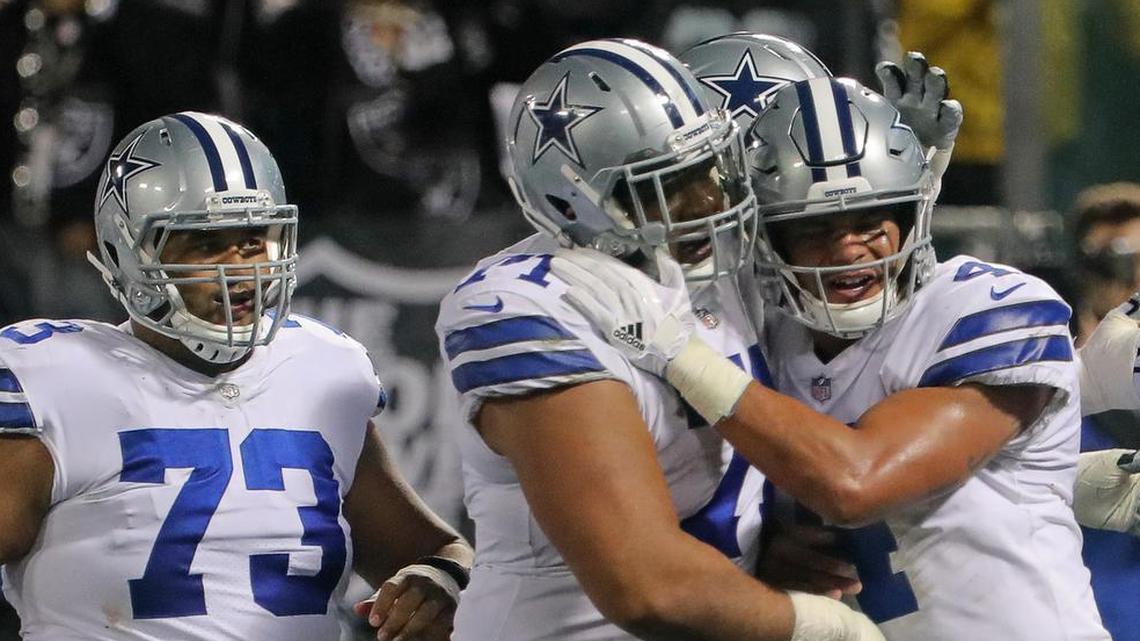 Dak Prescott had an up and down game against Oakland Sunday night.