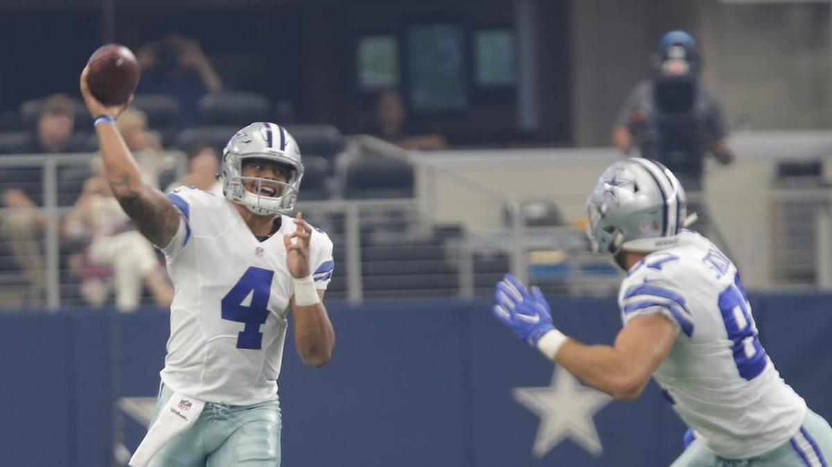 Cowboys quarterback Dak Prescott (4) said he is going to run the offense and get the ball to the open receiver.