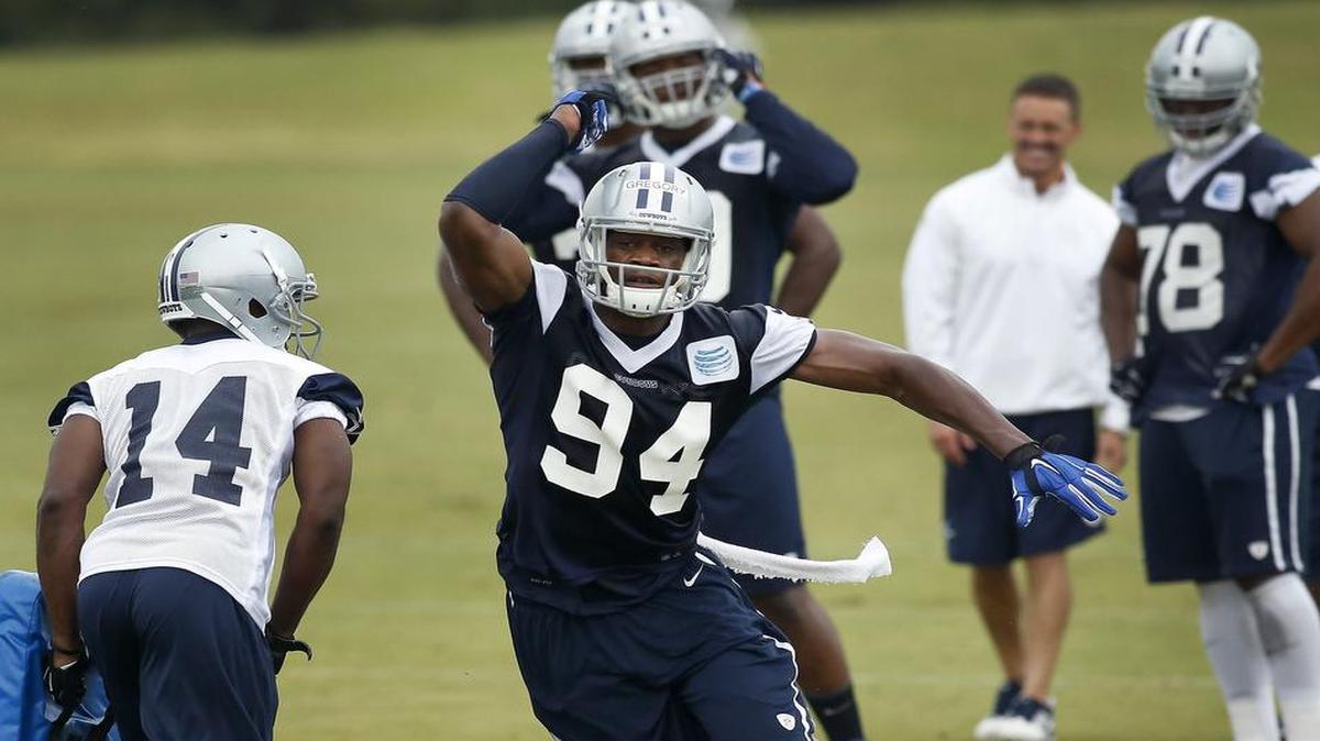 
Rookie defensive end Randy Gregory was given jersey number 94 for inspiration and accountability. It’s the same number worn by Hall of Famer Charles Haley and Dallas Cowboys great DeMarcus Ware.
