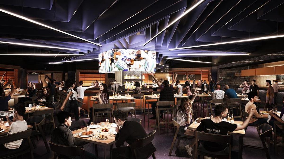 The Stadium Club was inside AT&T Stadium’s main entrance, Entrance A, next to the Cowboys Pro Shop.