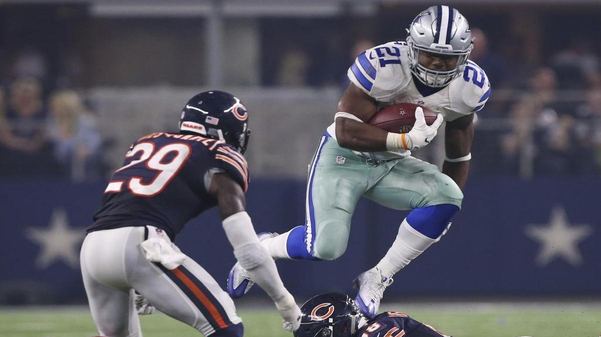 Dallas Cowboys running back Ezekiel Elliott rushed for 140 yards against the Chicago Bears.