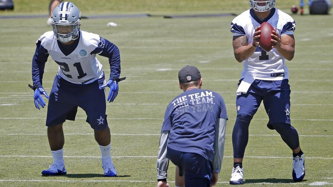 New Cowboys quarterback Dak Prescott (4) hasn’t met Tony Romo yet, but he’s hoping the starting QB forgives him for his 2012 tweets.