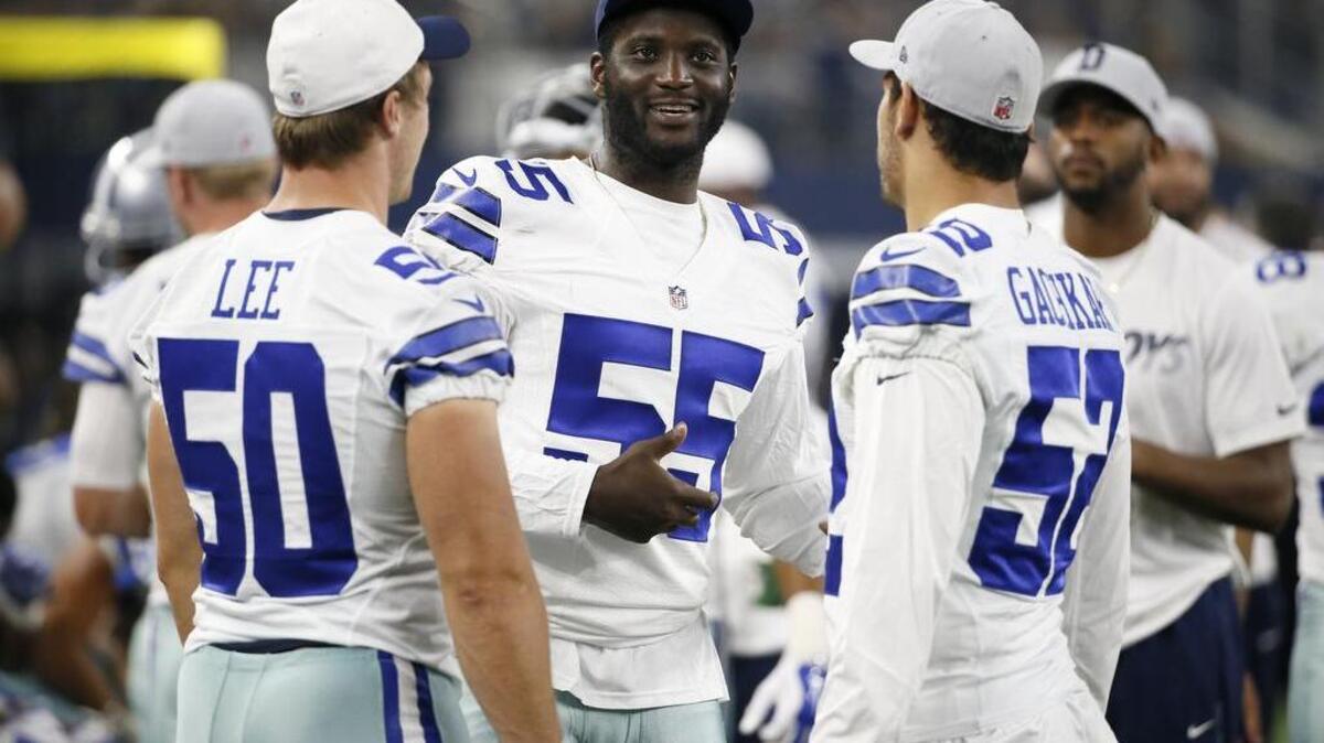 
Dallas Cowboys' Rolando McClain (55) will be able to workout at the Cowboys facility while serving his four-game suspension.
