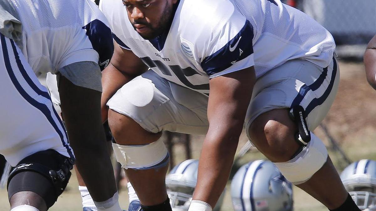 Dallas Cowboys guard Ronald Leary, shown in a file photo, hopes to force a trade by skipping the team’s voluntary offseason program.