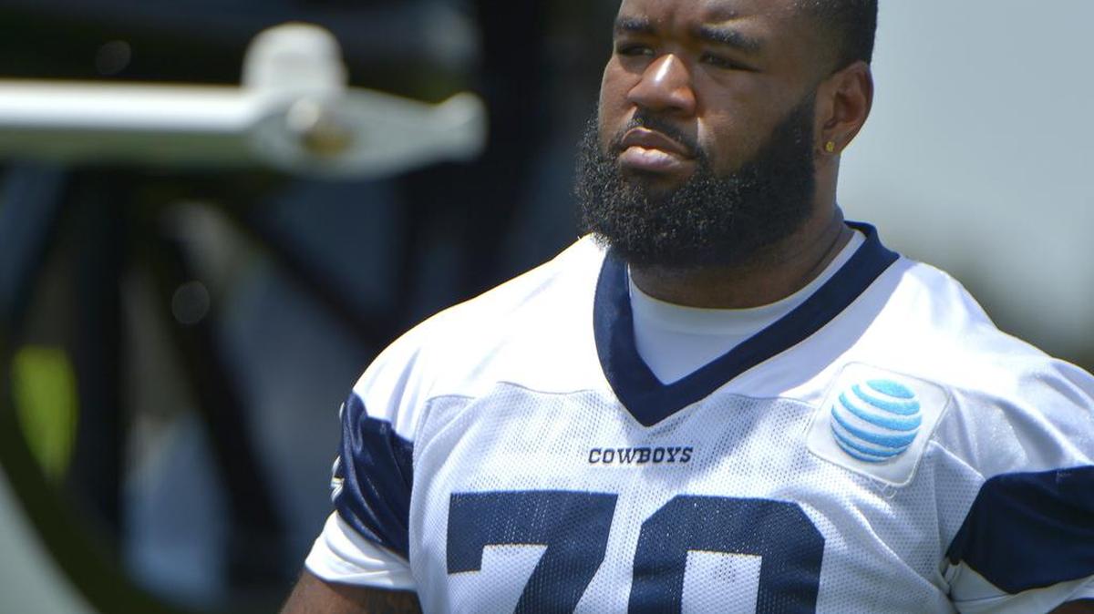 Dallas Cowboys offensive lineman Chaz Green (79) could be out a while with a shoulder injury, per owner Jerry Jones.