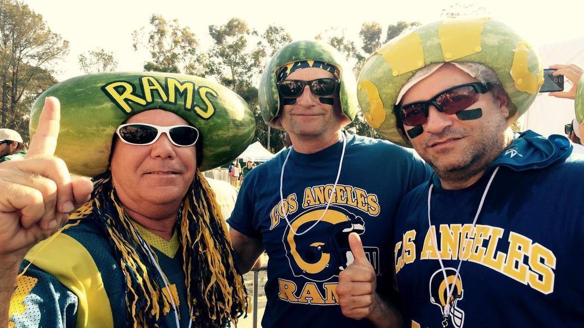Melonheads Lance Goldberg, Steve Goldstein and Steven Pataki have carved a niche among Los Angeles Rams fans.