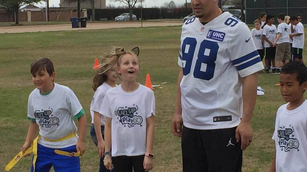 Tyrone Crawford encouraged students to play 60 minutes on Friday.