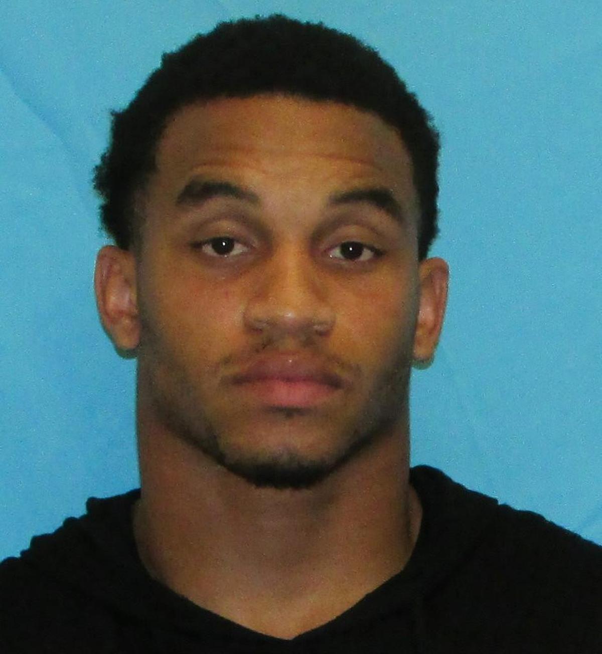 Damien Wilson’s mugshot after being charged with two counts of aggravated assault with a deadly weapon in Frisco on Tuesday