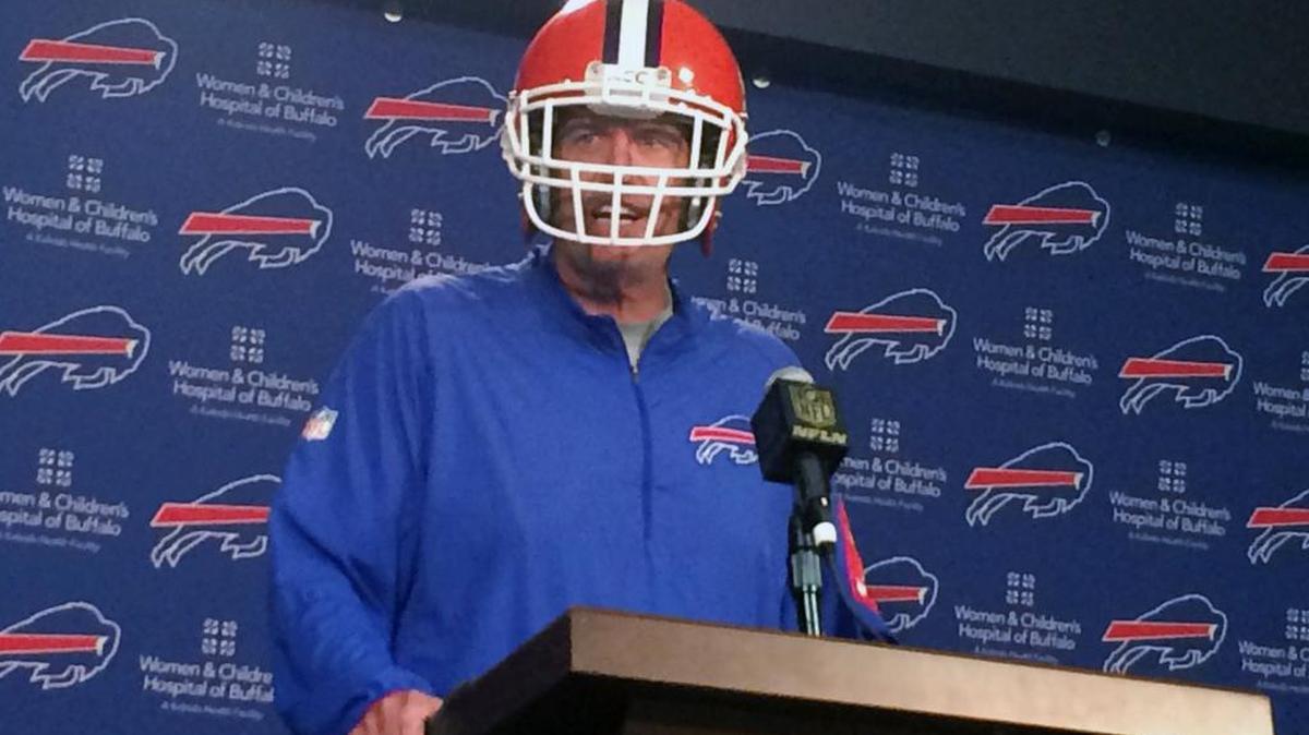 Bills head coach Rex Ryan loves the spotlight and got it Tuesday when he wore a Clemson University football helmet to a news conference. Thursday his Bills face the Jets, a team Ryan coached for six years before being fired after last season.