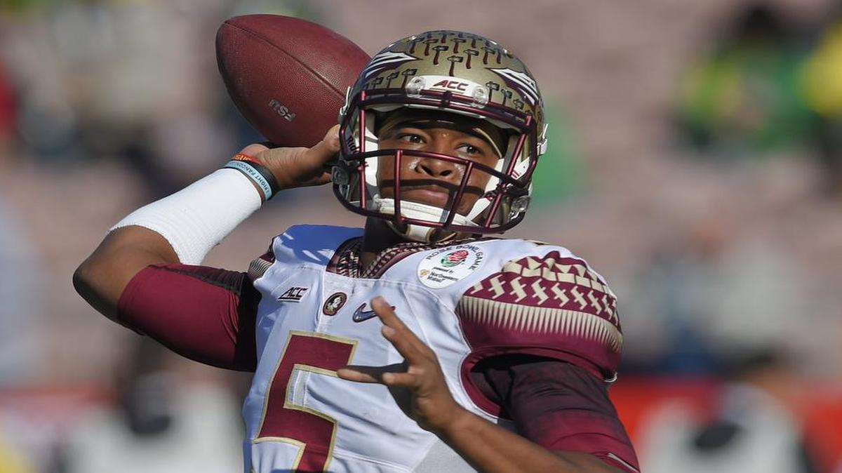 
Florida State quarterback Jameis Winston was the first pick of the NFL Draft Thursday night in Chicago. He did not attend the draft.
