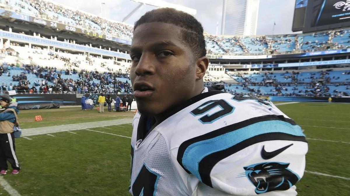 The Panthers’ Kony Ealy had three sacks, two tackles for loss, a forced fumble and an interception in Super Bowl 50, apparently unfazed by the lawsuit.