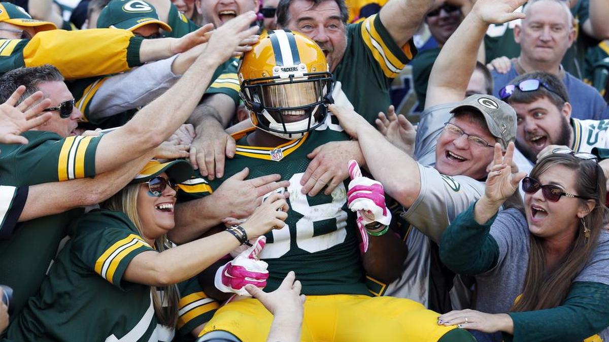 
Packers receiver Ty Montgomery, from Dallas St. Mark’s, scored his second touchdown of the season against the Rams last week.


