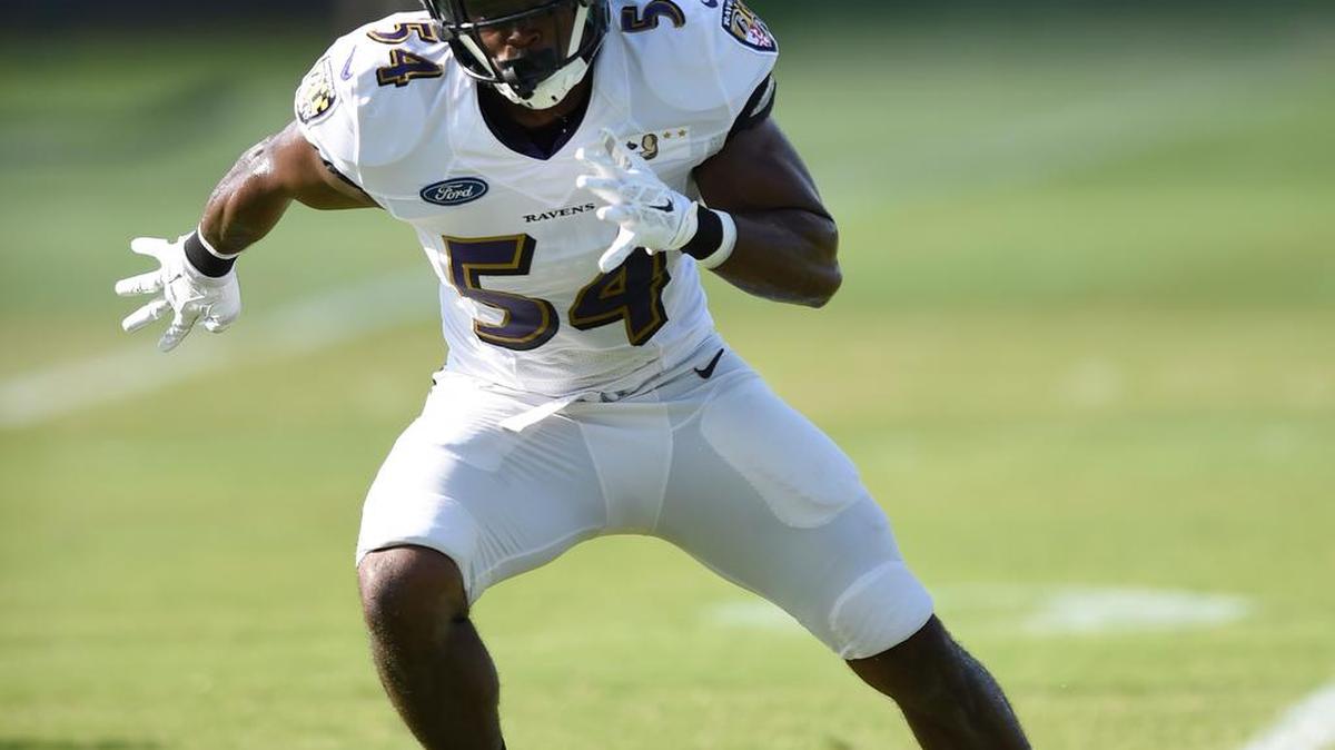 Baltimore Ravens linebacker Zachary Orr awaits a pass during NFL football training camp in Owings Mills, Md. Orr has announced his retirement, Friday, Jan. 20, 2017, after learning he has a congenital spinal condition.