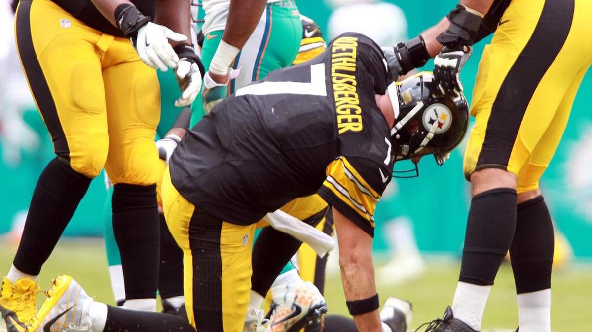 Pittsburgh Steelers quarterback Ben Roethlisberger could miss a month or more after having left knee surgery on Monday. The Steelers play New England on Sunday, have a week off, visit the Ravens and host the Cowboys in the next month.