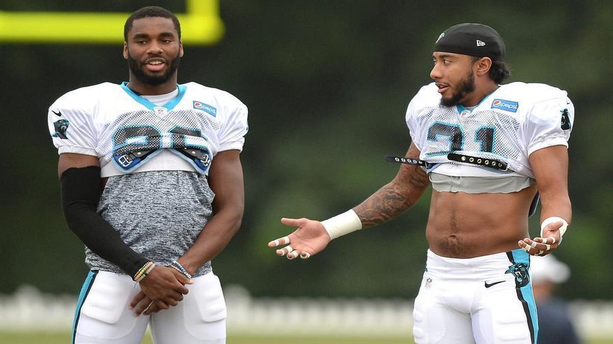 Carolina Panthers rookie cornerback Zack Sanchez, right, will be jonining fellow rookie Daryl Worley on the 53-man roster this week. Sanchez was promoted off the practice squad on Friday.