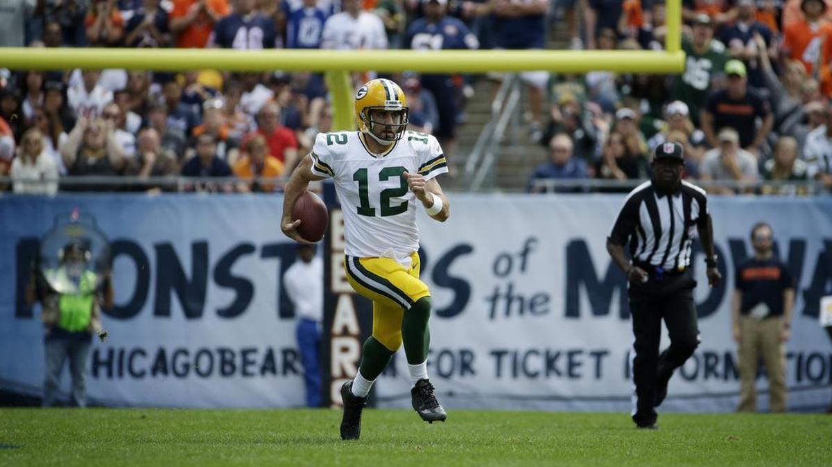 Quarterback Aaron Rodgers hopes he isn’t the Packers’ best run option when Green Bay hosts the Chicago Bears at 7:25 p.m. Thursday on KTVT/11 and NFL Network. Starting running back Eddie Lacy and backup James Starks are not expected to play because of injuries.