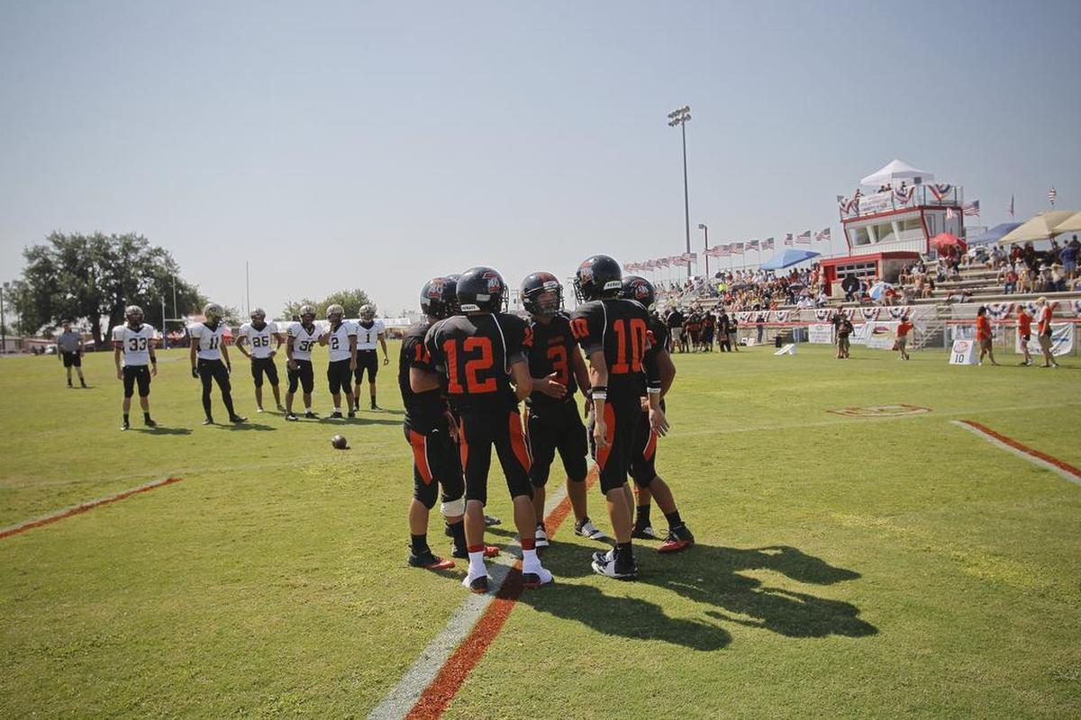 Six-Man Super Saturday draws the best small schools to Hico every year. Pictured are Gordon and Ira in 2012.