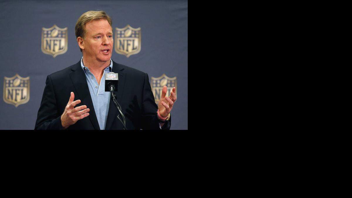 
NFL Commissioner Roger Goodell said the league is still investigating Dallas Cowboys defensive end Greg Hardy. Goodell spoke to the media on the final day of the owners meetings Wednesday.
