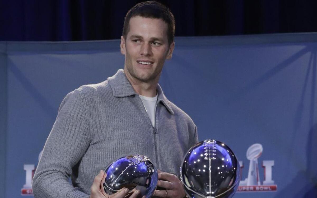 New England Patriots quarterback Tom Brady received his fourth Super Bowl MVP trophy Monday.