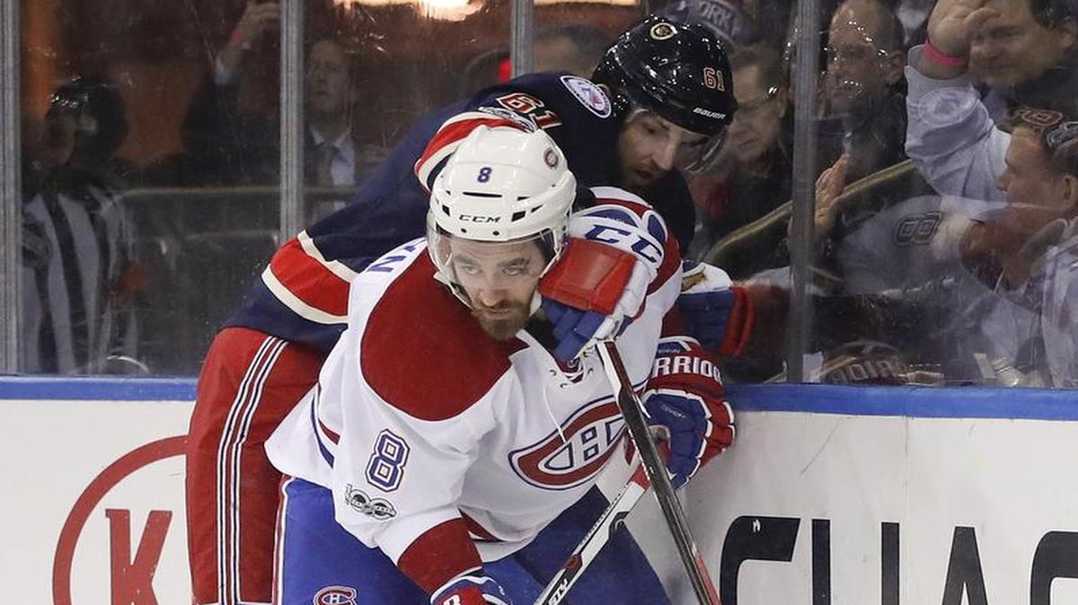 Defenseman Greg Pateryn, front, who has a goal and six assists in 24 games this season for Montreal, gives the Stars a physical presence and a right-handed shot.