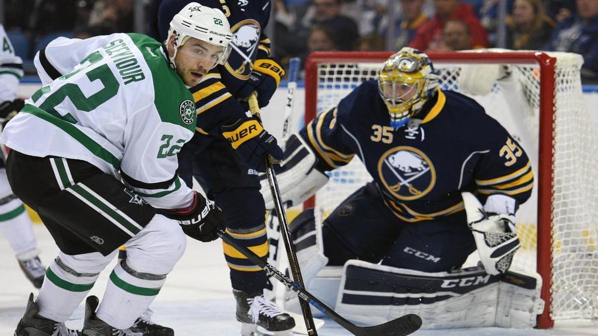The Stars and Colton Sceviour, left, will take on the Buffalo Sabres for the second time in five days at 7 p.m. Saturday at American Airlines Center in Dallas.