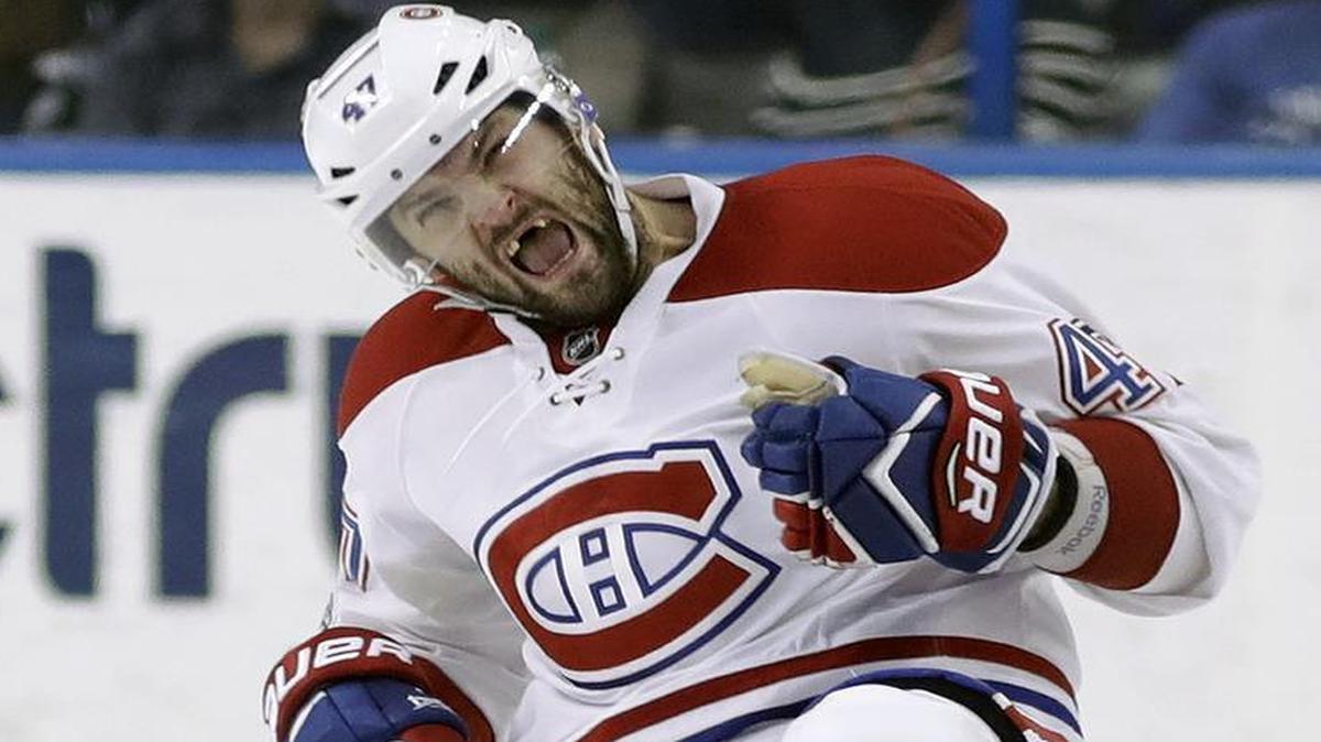 Montreal Canadiens right wing Alexander Radulov celebrates his overtime goal on April 1, 2017, during the team’s NHL hockey game against the Tampa Bay Lightning in Tampa, Fla. The 30-year-old Russian signed Monday with the Dallas Stars.