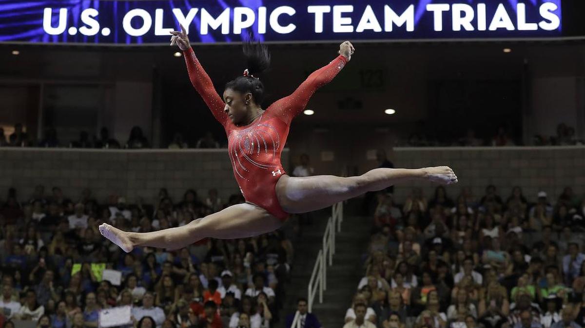 Texan Simon Biles, a three-time world all-around champion and four-time national champion, is making her Olympic debut in Rio.