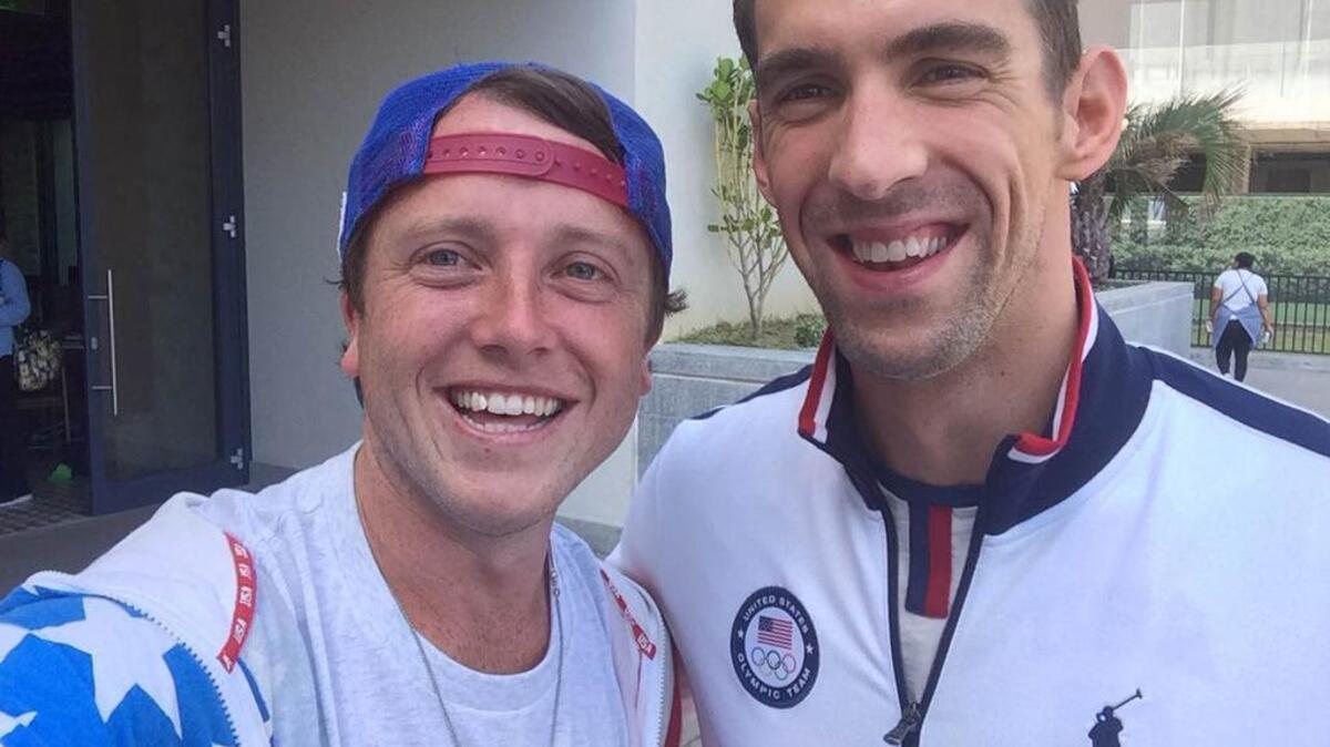 Brent Folan’s Olympic selfie dream came true when he got to pose for an Instagram photo with U.S. swimming legend Michael Phelps.