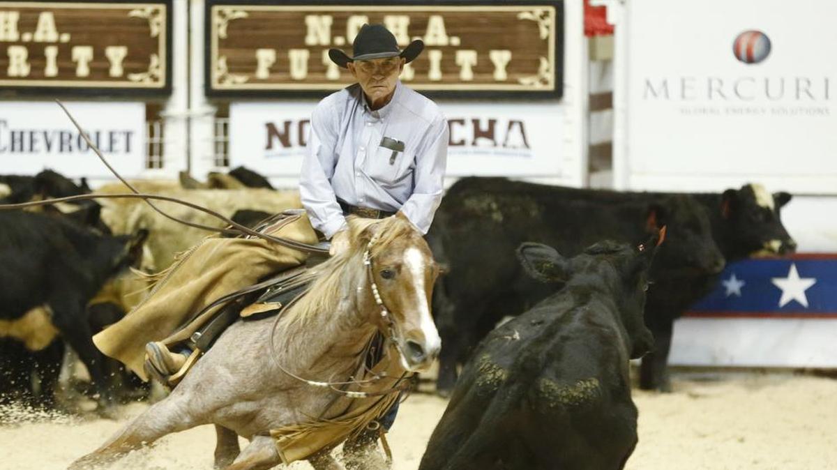 Rufus Hayes rides MC Cat Nic during the NCHA Futurity in November at Will Rogers Memorial Coliseum. The NCHA Super Stakes is taking place this month at Will Rogers. Competition in the Open division’s 1st go resumes at 8 a.m. Thursday. For ticket information, go to nchacutting.com or call 817-244-6188.