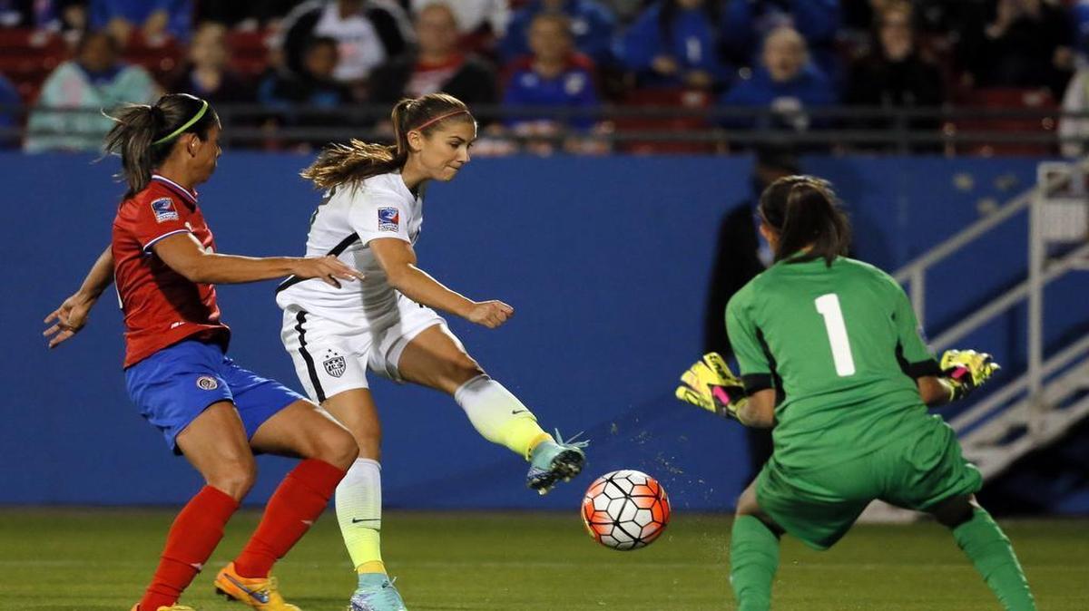 Forward Alex Morgan scored just 12 seconds into the U.S.’ 5-0 victory over Costa Rica.
