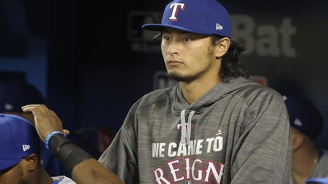 Texas Rangers starting pitcher Yu Darvish was trying to help the Rangers hold the fort in Game3 of the American League division series against the Toronto Blue Jays at Rogers Centre in Toronto, Ontario, Canada. The Blue Jays swept the Rangers with a 7-6 defeat.