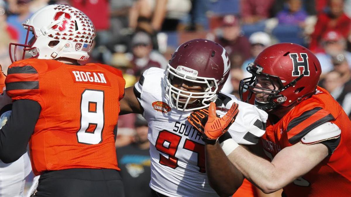 Considering his character concerns, Noah Spence, center, could be a “trade down” draft pick for the Dallas Cowboys.