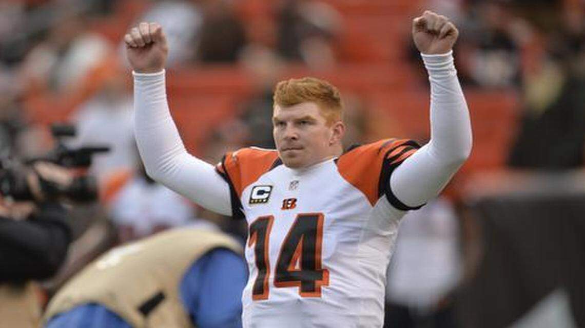 
Cincinnati quarterback Andy Dalton, stretching before a game against the Browns in December, has guided the Bengals to four straight playoff appearances but his future with the team is in question.
