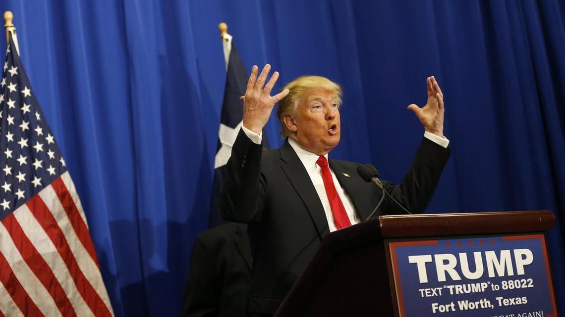 Donald J. Trump, speaking at rally in Fort Worth in February 2016, ripped the NFL in September 2017.