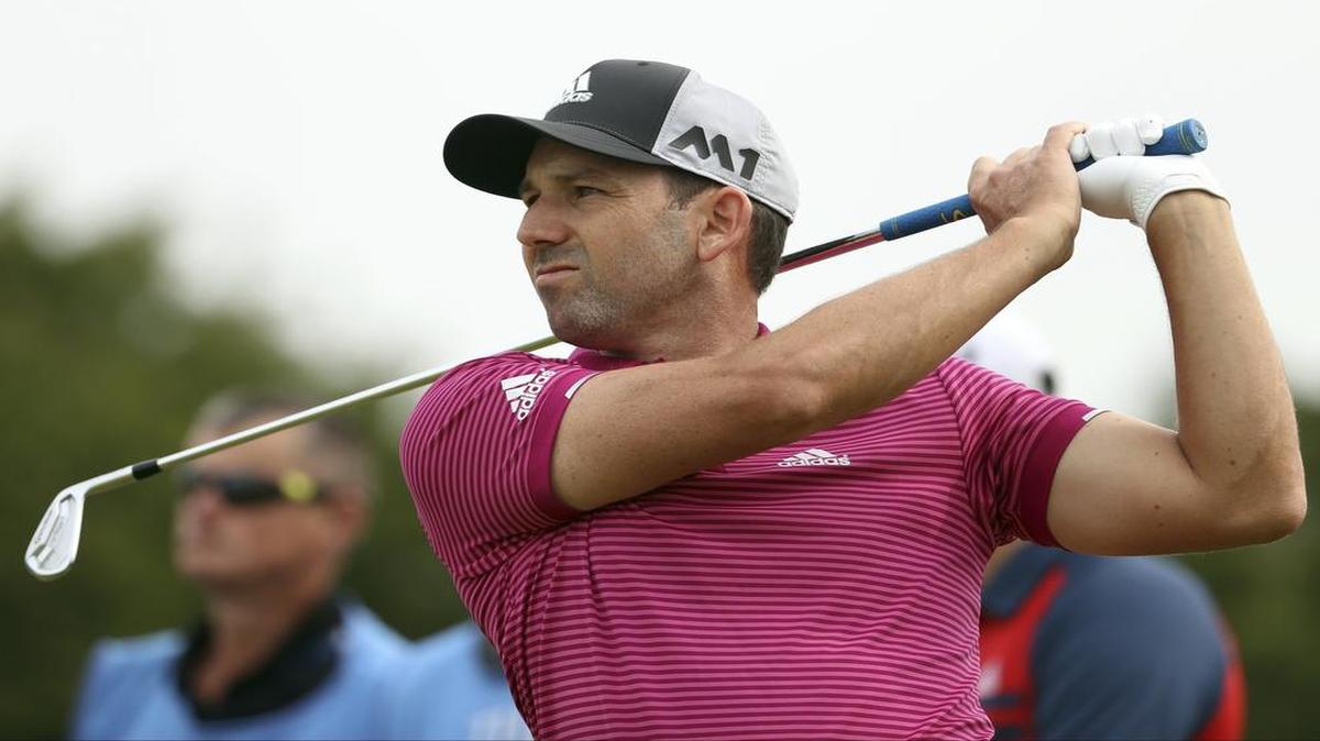 Masters champion Sergio Garcia, hitting a shot during Wednesday’s practice round, hopes to add another major title to his collection as the British Open begins Thursday at Royal Birkdale in Southport, England. First-round coverage will be televised at 8:30 a.m. on the Golf channel, with second-round coverage beginning at 12:30 a.m. Friday on Golf.