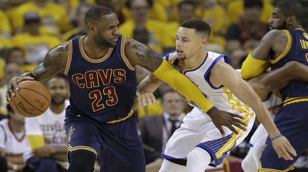 LeBron James, left, and the Cleveland Cavaliers take on Stephen Curry and the Golden State Warriors for the third consecutive year in the NBA Finals, the first “trilogy” in league history. Game 1 tips off at 8 p.m. Thursday on ABC (WFAA/Ch. 8).