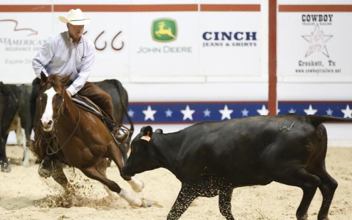 Bruce Morine rides Sweet N Starlight to a score of 207 on the opening day of the NCHA Summer Spectacular on July 17 at Will Rogers Memorial Coliseum. The three-week competition continues at 8 a.m. Tuesday with the Derby Non-Pro and Limited Non-Pro events. For tickets, go to nchacutting.com or call 817-244-6188.