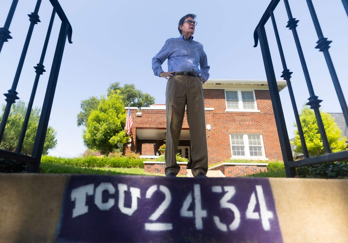 01 - EMC_TCU Growth.jpg Michael Johnston stands in front of his home in Fort Worth on July 6, 2026. Living next to Texas Christian University for more than 40 years, Johnston says that he wishes the university would have better communication with residents when it comes to expansions.